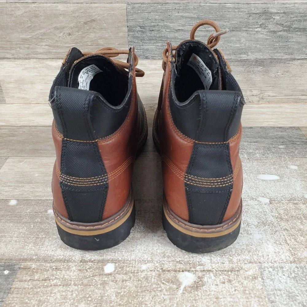 Timberland‎ Stormbuck Mens Boots Sz 8.5 Black Brown Lace Up Mid Top Round Toe